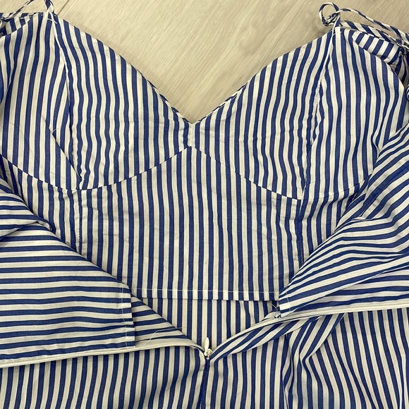 Revolve Brand Bardot Blue and White Striped Top - Picture 13 of 16